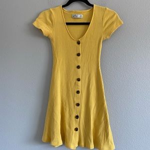 Hollister Yellow Fit n Flare Dress Size XS